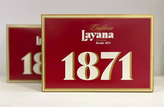 Imagen de la caja por el 150 aniversario de la confitería Layana.