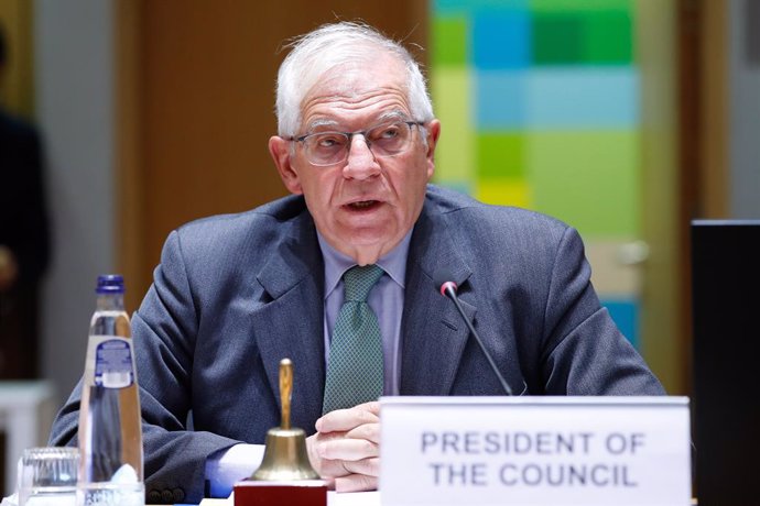 HANDOUT - 15 November 2021, Belgium, Brussels: European Union foreign policy chief Josep Borrell attends the European Union Foreign Affairs Council meeting at the EUheadquarters in Brussels. Photo: Mario Salerno/EU Council/dpa - ATTENTION: editorial us