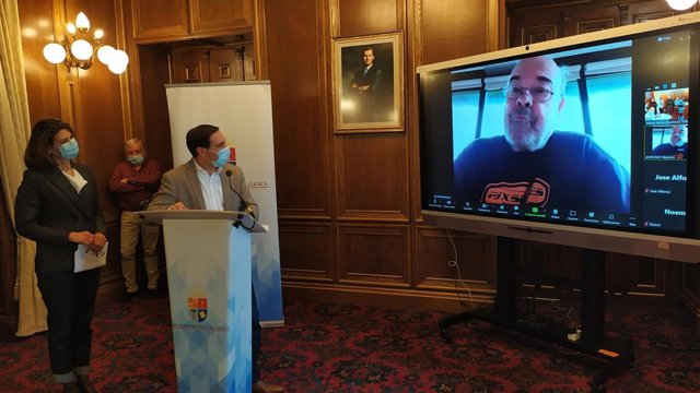 Acto en la Diputación de Cuenca con Antonio Resines