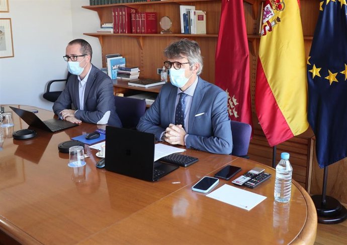 El consejero de Economía, Hacienda y Administración Digital, Luis Alberto Marín, durante la Conferencia Sectorial de Administración Pública realizada por videoconferencia