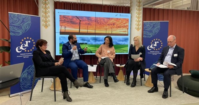 Sergio Pérez, director general de Acción Exterior, en su presentación en Helsinki