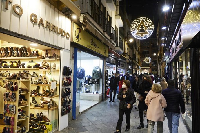 Calle Córdoba durante el encendido de las luces de Navidad. 