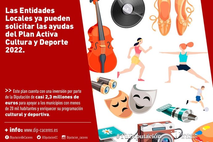 La Diputación de Cáceres destina dos millones de euros en ayudas a los municipios para cultura y deporte