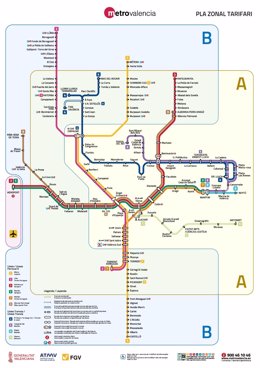 Nuevo mapa de Metrovalencia a partir de 2022