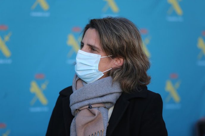 La vicepresidenta tercera y ministra para la Transición Ecológica y el Reto Demográfico, Teresa Ribera, durante la presentación de los proyectos del Ministerio del Interior incluidos en el Plan Nacional de Recuperación, Transformación y Resiliencia, en 