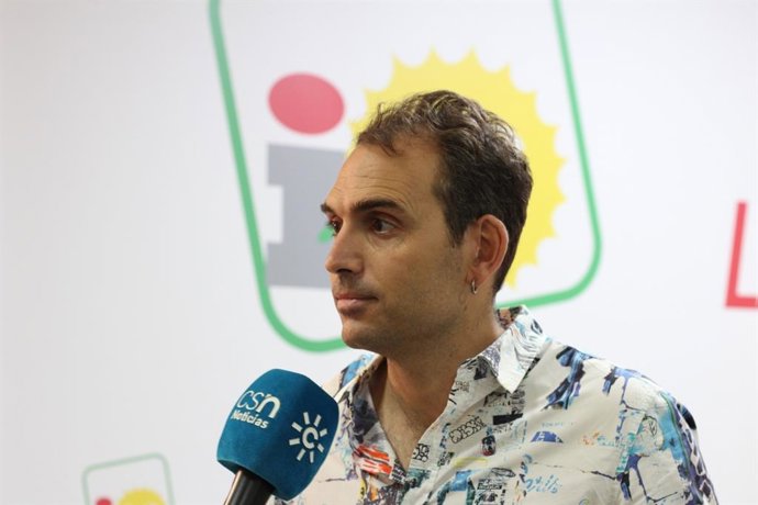El coordinador general de IU Andalucía y portavoz de Unidas Podemos, Toni Valero, este miércoles en Cádiz.