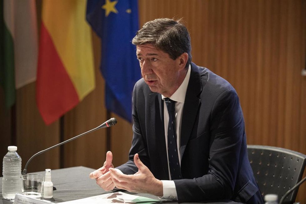 El vicepresidente de la Junta de Andalucía y consejero de Turismo, Regeneración, Justicia y Administración Local, Juan Marín, en una foto de archivo.