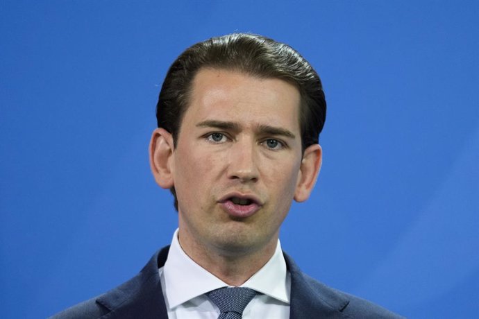 Archivo - FILED - 31 August 2021, Berlin: Sebastian Kurz, then Austria's Chancellor, speaks at a press conference in Berlin. Austrian former chancellor Sebastian Kurz announced the birth of his first child on Saturday in a social media post. Photo: Mark