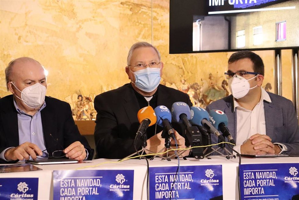 Imagen de la presentación de la campaña de Navidad 2021 de Cáritas