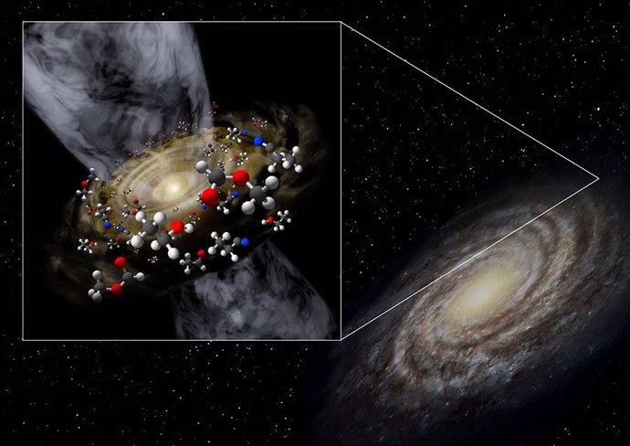 Imagen conceptual del artista de la protoestrella descubierta en el extremo exterior de la galaxia.