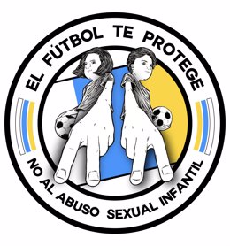 Archivo - Logo del proyecto 'El fútbol te protege. No al abuso sexual infantil' con el símbolo adoptado para alertar sobre el sufrimiento de un caso de abuso sexual infantil