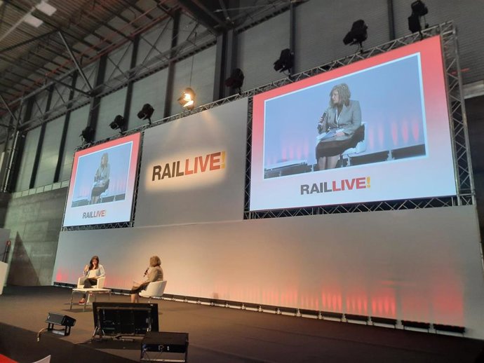 La presidenta de Adif, María Luisa Domínguez, durante su participación en Rail Live