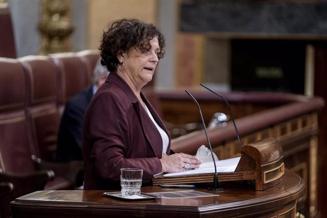 La diputada de ERC, Pilar Vallugera, interviene en una sesión plenaria, en el Congreso de los Diputados, a 2 de diciembre de 2021