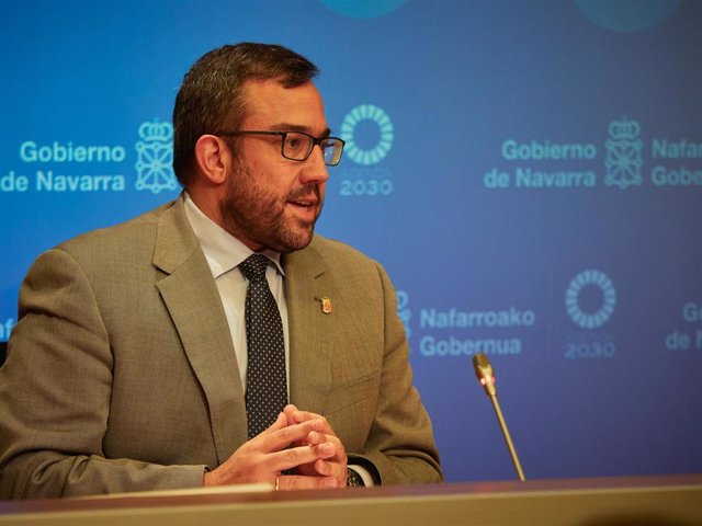 Archivo - El vicepresidente primero y portavoz del Gobierno de Navarra, Javier Remírez.