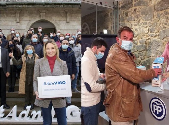 Marta Fernández-Tapias y Javier Guerra presentan sus avales para formalizar sus candidaturas a la presidencia del PP de Vigo, que se decide en el Congreso Local que se celebra el 18 de diciembre de 2021.