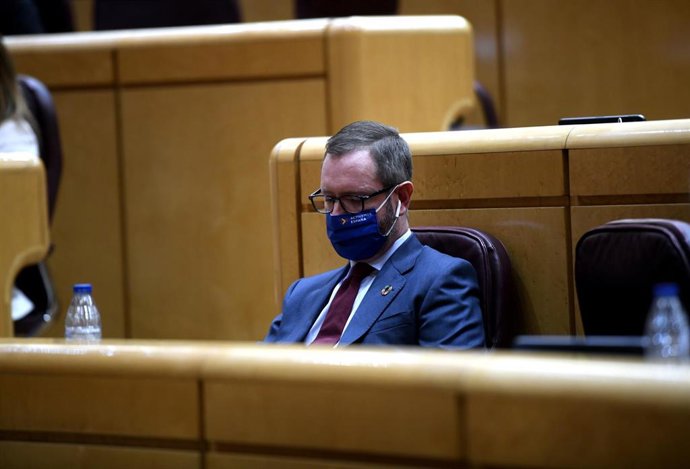 Archivo - El portavoz del PP en el Senado, Javier Maroto, interviene en un pleno en la Cámara Baja, en Madrid (España), a 9 de septiembre de 2020. Esta sesión es la continuación de la del día anterior, en la que se produjo la comparecencia del president