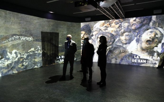 Lambán, en su visita a la muestra inmersiva a las Pinturas Negras: "Hemos fijado la relación de Goya con Aragón".