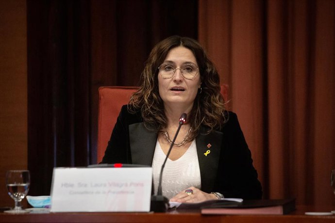 Imagen de archivo - La consellera de Presidncia de la Generalitat, Laura Vilagr, durante una comparecencia ante la Comisión de Asuntos Institucionales del Parlament, a 10 de noviembre de 2021, en Barcelona, Catalunya (España). 