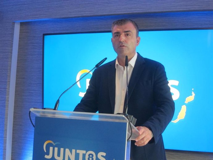 El presidente del PP de Tenerife, Manuel Domínguez, en la pressentación de su candidatura para presidir el PP de Canarias