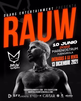 Rauw Alejandro elige Marenostrum Fuengirola el 10 de junio como fecha exclusiva en Andalucía de su gira mundial