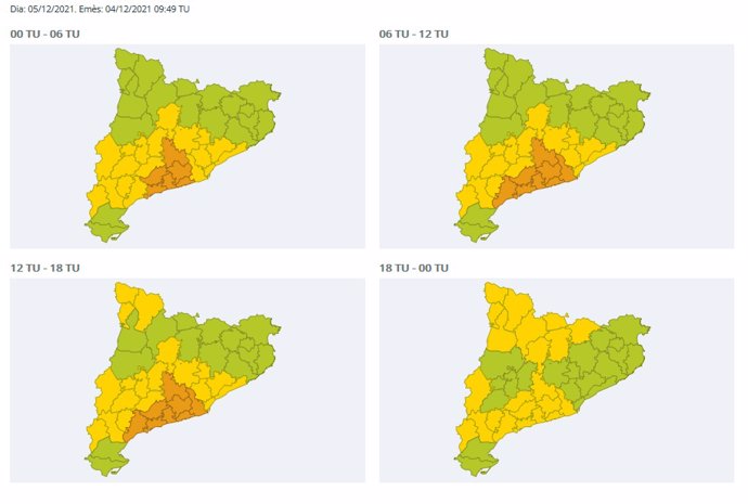 Previsión meteorológica en Catalunya del sábado 4 de diciembre al lunes 6