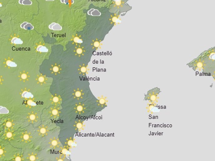 Predicción del tiempo para este domingo 5 de diciembre