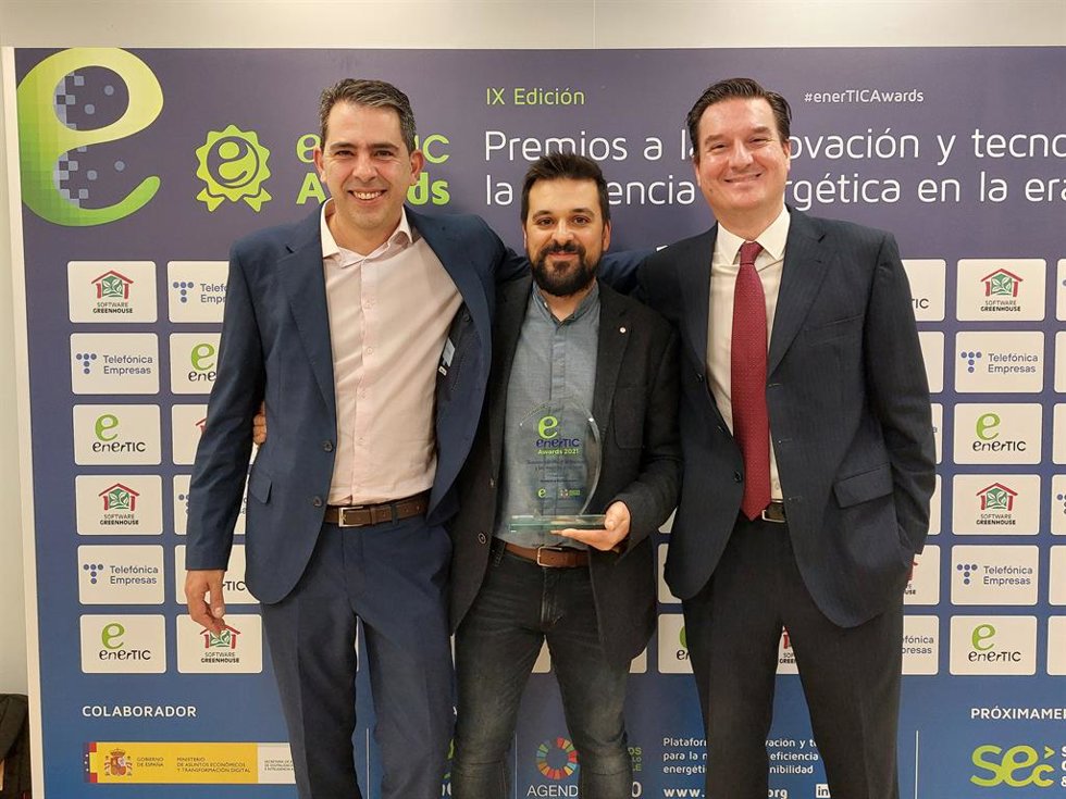 Entrega de premios Enertic donde Minsait y Naturgy han recibido un galardón por su solución 'Fire Detection'.
