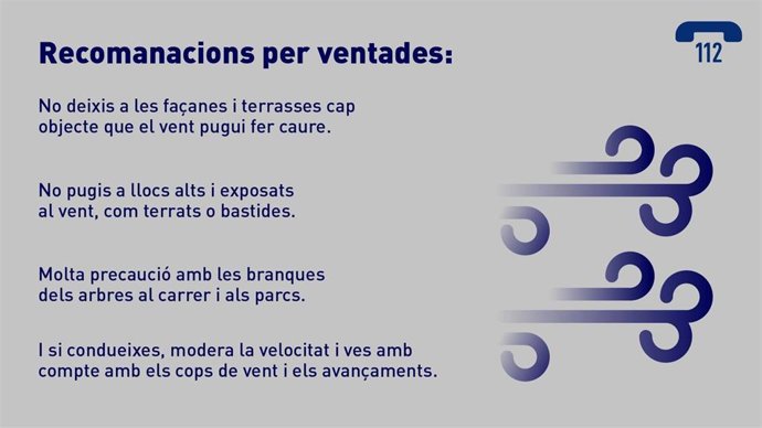 Recomendaciones del Ayuntamiento de Barcelona ante la previsión de viento