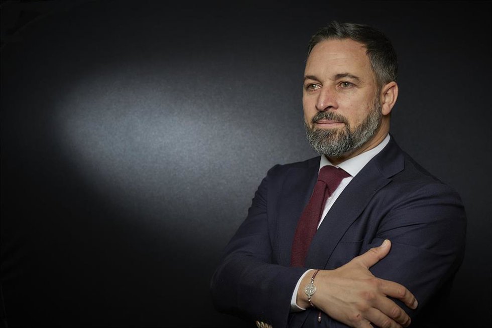 El líder de Vox, Santiago Abascal, posando para Europa Pres, en el Congreso el pasado 24 de noviembre de 2021