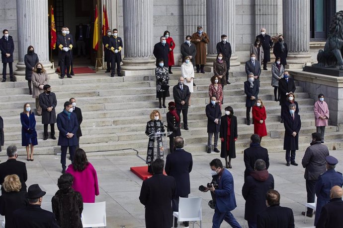 Archivo - Acto institucional por el Día de la Constitución a las puertas de la Cámara Baja, en Madrid (España), a 6 de diciembre de 2020.
