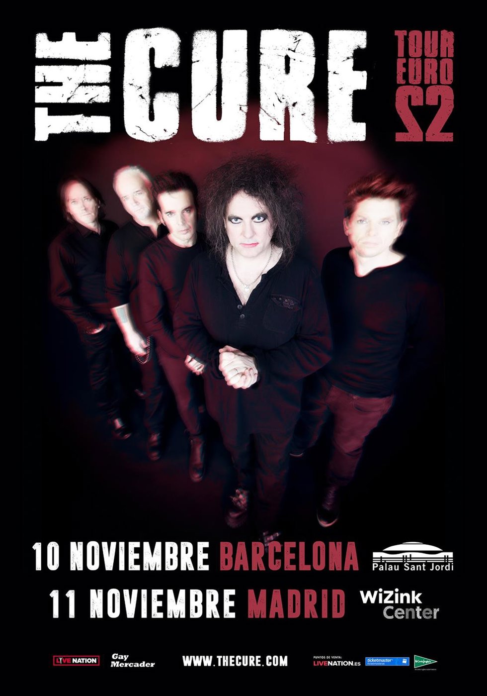 Cartel de la gira de 'The Cure' en Barcelona y Madrid.