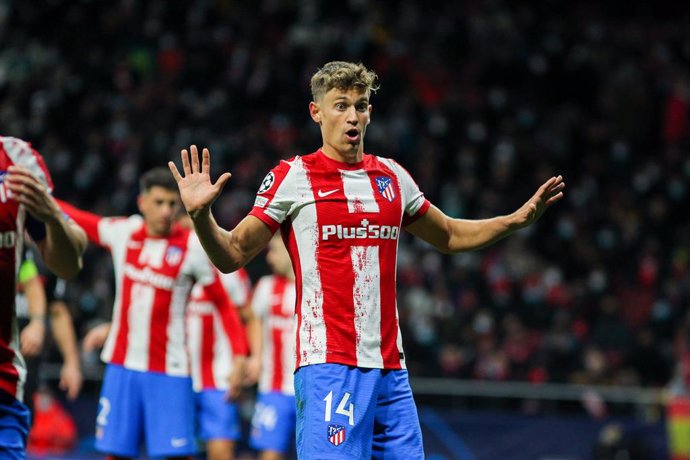 Marcos Llorente of Atletico de Madrid gestures during the UEFA Champions League, Group B, football match played between Atletico de Madrid and AC Milan at Wanda Metropolitano stadium on November 24, 2021, in Madrid, Spain.