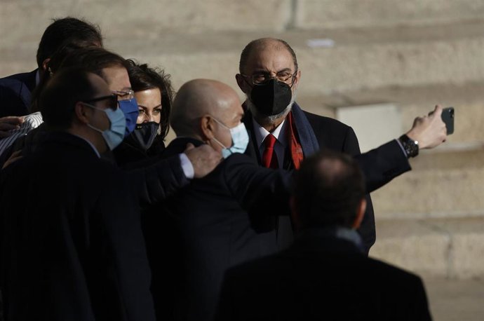 El presidente del Gobierno de Aragón, Javier Lambán, durante el acto institucional por el Día de la Constitución en el Congreso de los Diputados.