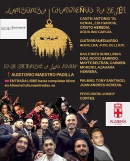 Cartel de la zambomba flamenca que acogerá el Auditorio Maestro Padilla de Almería el 10 de diciembre.