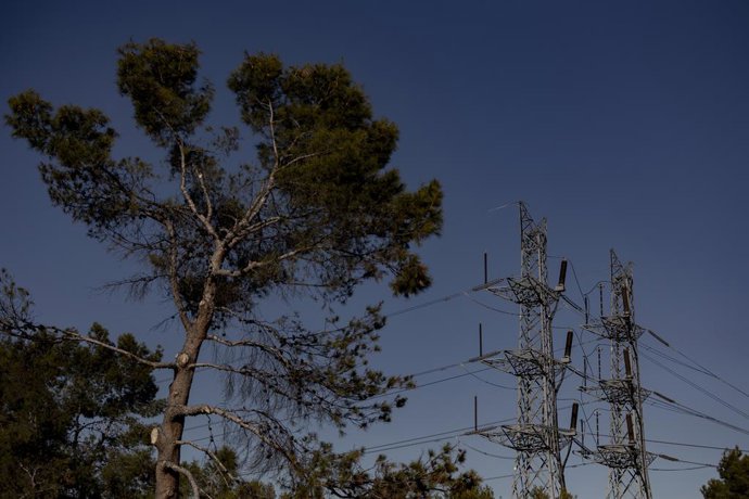 Dues torres elctriques, a 12 de novembre de 2021, a Madrid, (Espanya). 