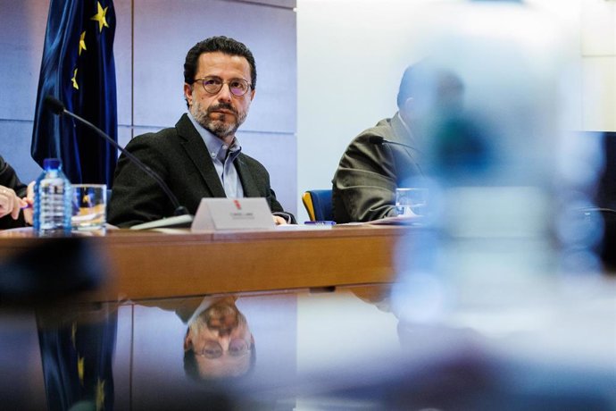 El consejero de Economía, Hacienda y Empleo de la Comunidad de Madrid, Javier Fernández-Lasquetty, durante una comparecencia, en la Consejería de Economía, Hacienda y Empleo, a 7 de noviembre de 2021, en Madrid, (España). Esta rueda de prensa tiene como
