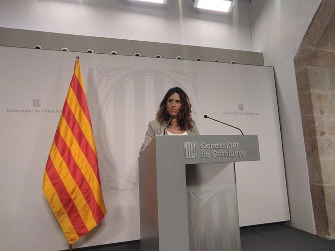 La portaveu del Govern, Patrícia Plaja, en la roda de premsa després del Consell Executiu