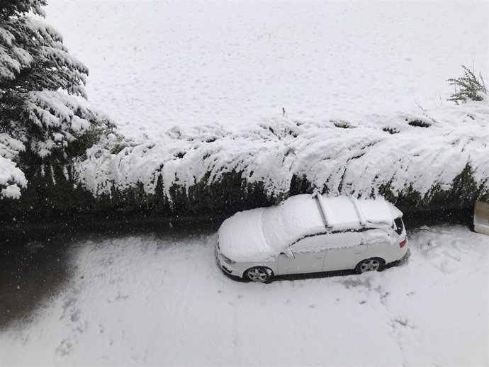 Coche con nieve.