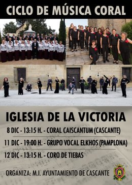 Cascante celebra un ciclo de música coral con la participación de tres grupos navarros.
