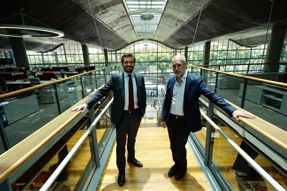 El líder del PP, Pablo Casado, visita Buenos Aires y mantiene un encuentro con el jefe del Gobierno de la Ciudad de Buenos Aires, Horacio Rodríguez Larreta.