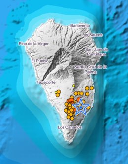 Localizan once terremotos desde la medianoche en La Palma, el mayor de magnitud 3,3 en Fuencaliente