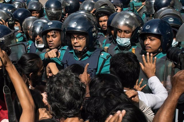 Imagen de archivo de protestas en Bangladesh.