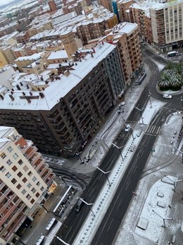 Archivo - Nieve en Logroño