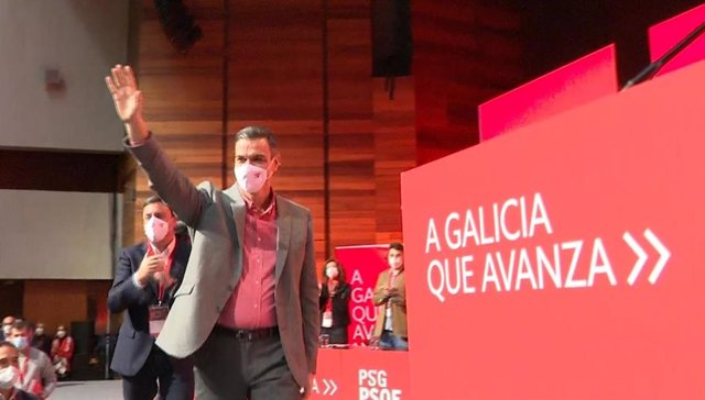 El presidente del Gobierno, Pedro Sánchez, interviene en la clausura del XIV Congreso del PSdG- PSOE