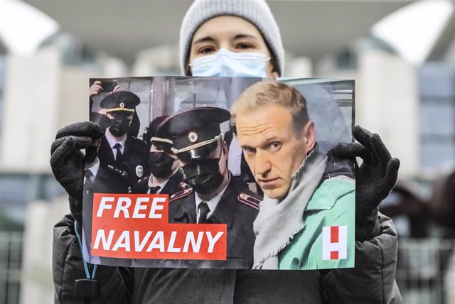 Archivo - Protestas a favor de la excarcelación de Alexei Navalni en Berlín