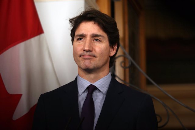 26 November 2021, Canada, Victoria: Canadian Prime Minister Justin Trudeau speaks during a press conference at the legislature about the recent flooding in the British Columbia province. Photo: Chad Hipolito/The Canadian Press via ZUMA/dpa