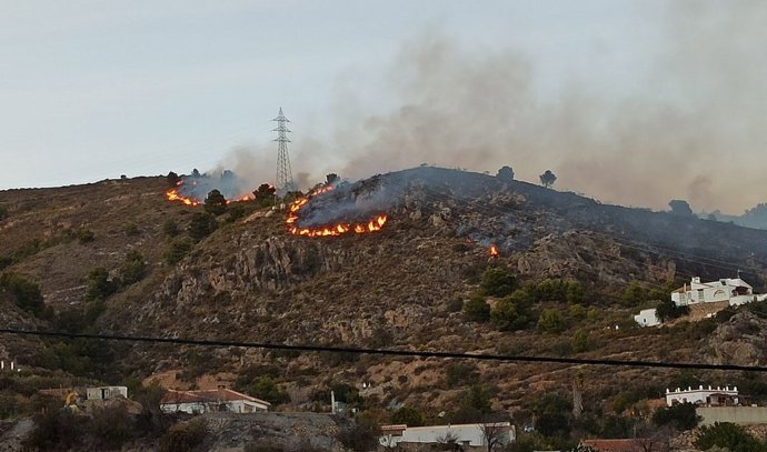 Imagen del incendio de Gualchos