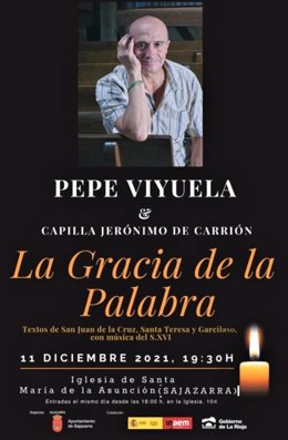 Pepe Viyuela cierra este sábado el 'Otoño Cultural' de Sajazarra con la representación de 'La Gracia de la Palabra'