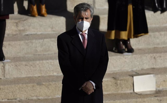 El presidente del Tribunal Supremo y del Consejo General del Poder Judicial (CGPJ), Carlos Lesmes, en el acto institucional por el Día de la Constitución en el Congreso de los Diputados, a 6 de diciembre de 2021, en Madrid (España). El Congreso celebra es