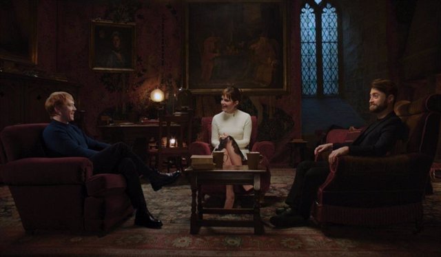 Emma Watson, Daniel Radcliffe y Rupert Grint, juntos en la reunión de Harry Potter